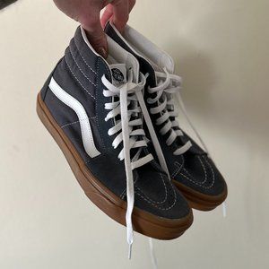 Vans Sk8-Hi Men's Gum-Sole Blue Canvas Skating Shoes Size 9.5